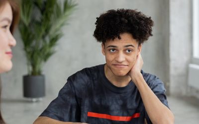 Student studying with energy